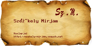 Székely Mirjam névjegykártya